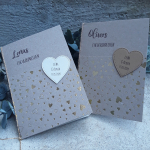 2 x Gelübde Eheversprechen Buch Heft für sie und ihn B6 recycling gold personalisiert creme